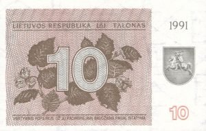 10 Talonu banknotas 1991m, aversas https://www.manokolekcija.lt