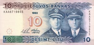 10 Litu banknotas 1993m, aversas https://www.manokolekcija.lt