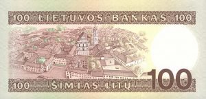 100 Litu banknotas 1994m, reversas https://www.manokolekcija.lt