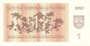 1 Talonas banknotas 1992m, aversas https://www.manokolekcija.lt