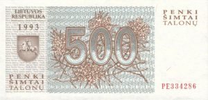 500 Talonu banknotas 1993m, aversas https://www.manokolekcija.lt