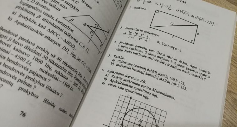 Mokomoji knyga Matematikos kompleksinio kartojimo užduotys Pagrindinės mokyklos 10 klasei