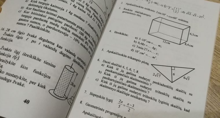 Mokomoji knyga Matematikos kompleksinio kartojimo užduotys Pagrindinės mokyklos 10 klasei