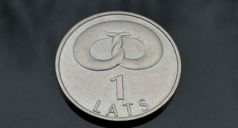 Progine vieno lato moneta 1 lats 2005 su riestainiu