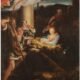 Atvirukas su Correggio paveikslo „Šventa naktis“ reprodukcija, VDR.