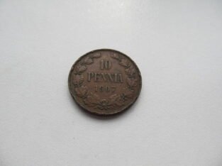 10 pennia , Rusija Suomija , 1907