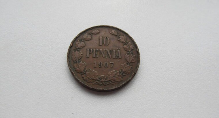 10 pennia , Rusija Suomija , 1907