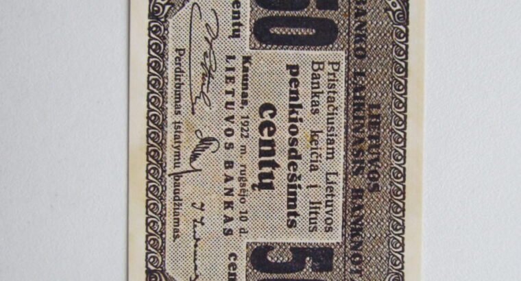 50 centu , Lietuva , 1922 rugsėjis