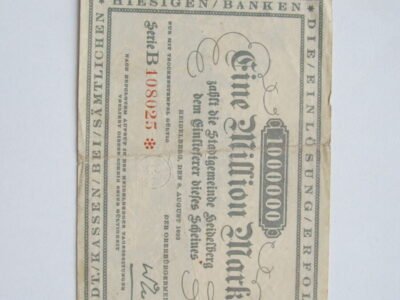 1 milijonas markiu , Heidelberg Vokietija , 1923