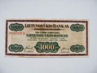 Lietuvos Ūkio banko čekis 1000 litu