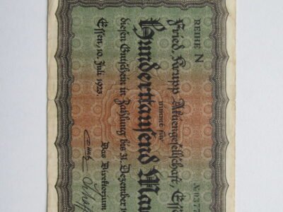 100 000 markiu , Essen Vokietija , 1923